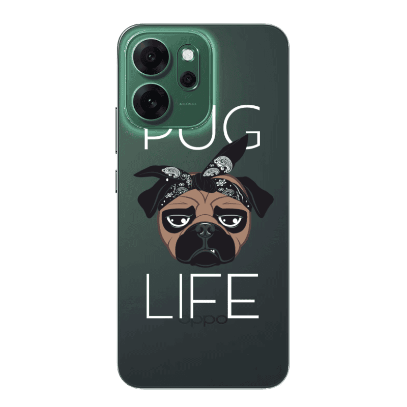 Oppo 14 F Pug Life Transparent Silicone TPU Θήκη