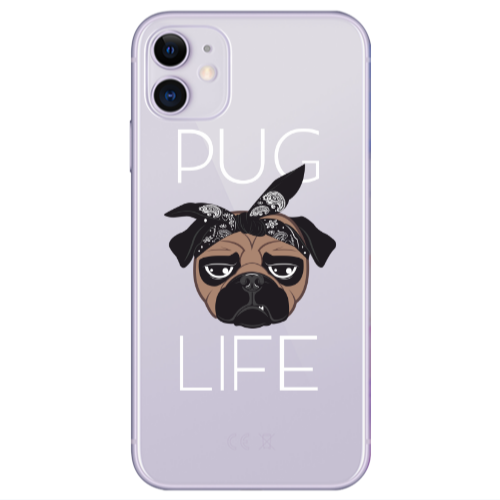 Apple iPhone 11  Pug Life Transparent Silicone TPU Θήκη