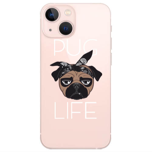 Apple iPhone 13 Pug Life Transparent Silicone TPU Θήκη