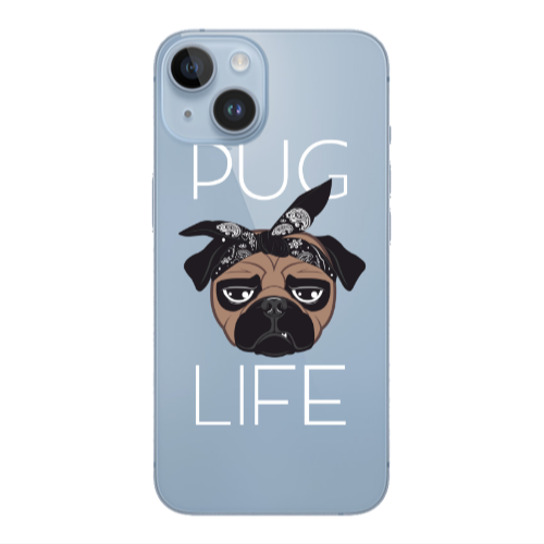 Apple iPhone 14  Pug Life Transparent Silicone TPU Θήκη