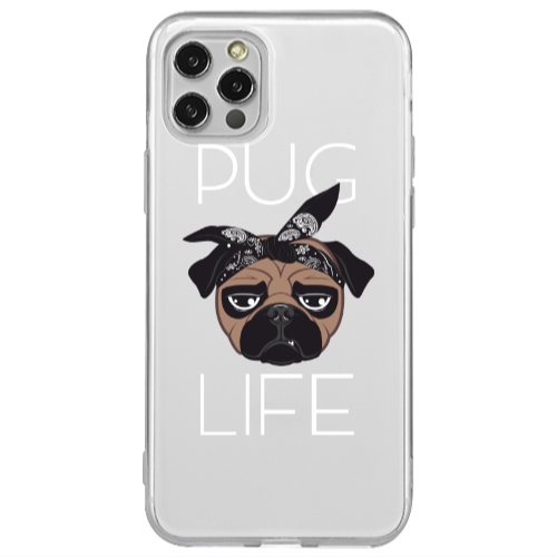 Apple iPhone 12 Pro Pug Life Transparent Silicone TPU Θήκη
