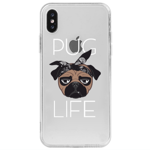 Apple iPhone Xs Pug Life Transparent Silicone TPU Θήκη