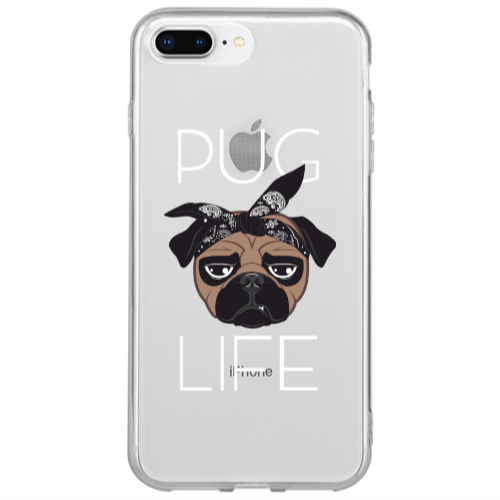 Apple iPhone 7 Plus Pug Life Transparent Silicone TPU Θήκη