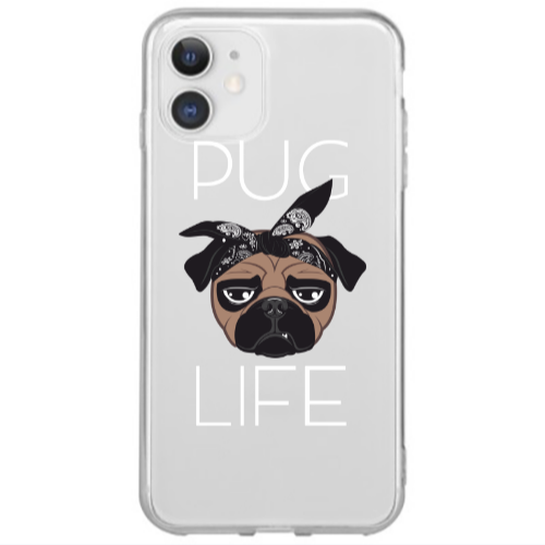 Apple iPhone 12 Mini Pug Life Transparent Silicone TPU Θήκη