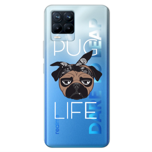 Realme 8 Pro Pug Life Transparent Silicone TPU Θήκη