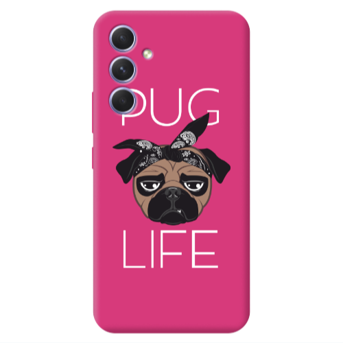 Samsung A54 Pug Life Fuchsia Colored Silicone TPU Θήκη