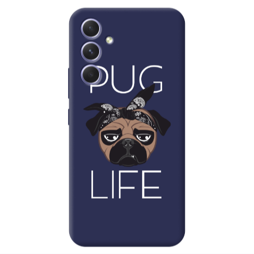 Samsung A54 Pug Life Dark blue Colored Silicone TPU Θήκη