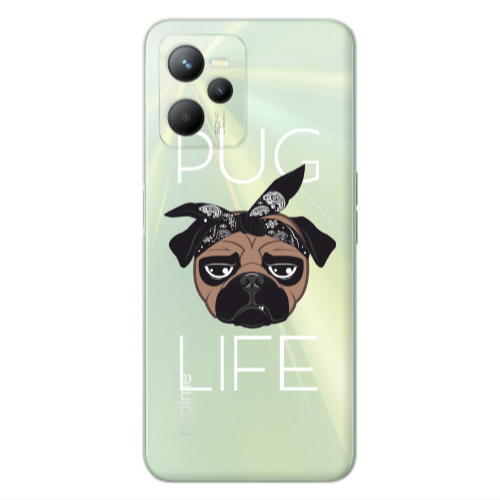 Realme C35 Pug Life Transparent Silicone TPU Θήκη