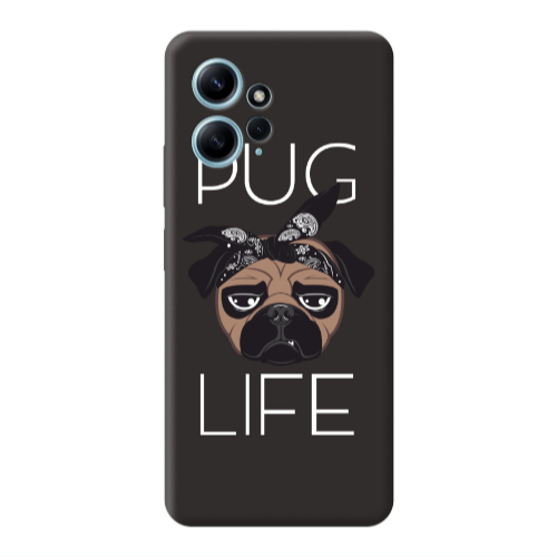 Xiaomi Redmi Note 12 4G Pug Life Black Colored Silicone TPU Θήκη