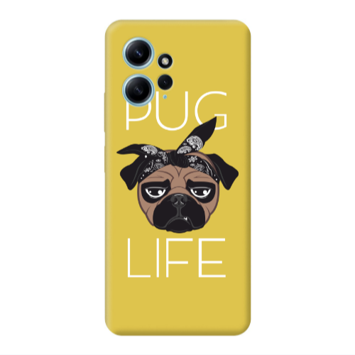 Xiaomi Redmi Note 12 4G Pug Life Yellow Colored Silicone TPU Θήκη