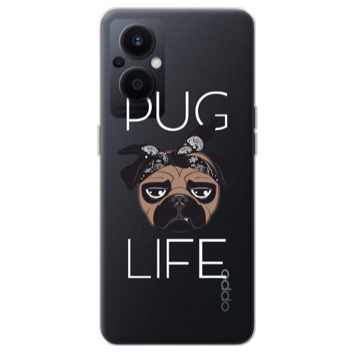 Oppo Reno 7 Lite Pug Life Transparent Silicone TPU Θήκη