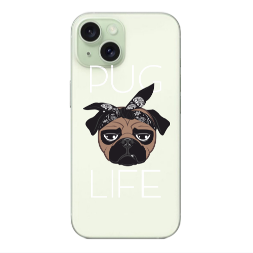 Apple iPhone 15 Plus Pug Life Transparent Silicone TPU Θήκη