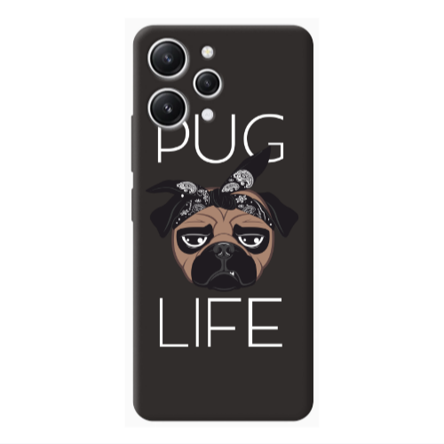 Xiaomi Redmi 12 Pug Life Black Colored Silicone TPU Θήκη