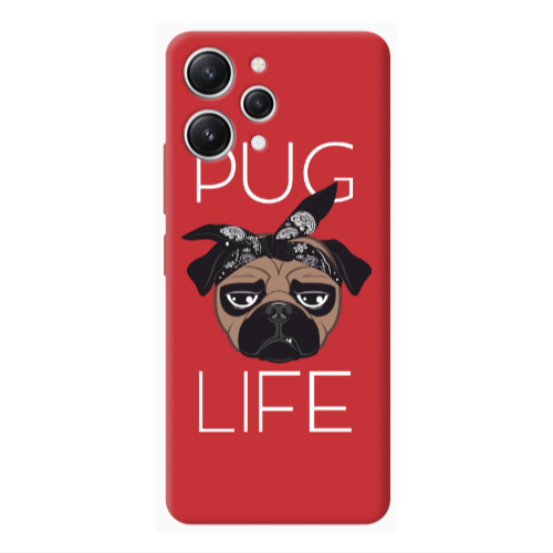Xiaomi Redmi 12 Pug Life Red Colored Silicone TPU Θήκη