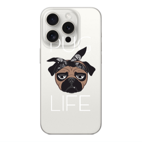 Apple iPhone 15 Pro Max Pug Life Transparent Silicone TPU Θήκη