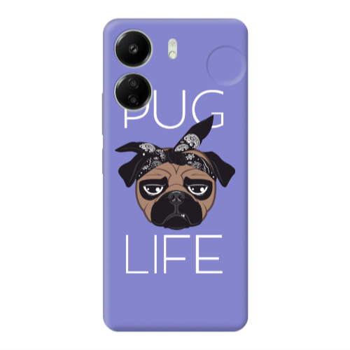 Xiaomi Redmi 13C Pug Life Purple Colored Silicone TPU Θήκη