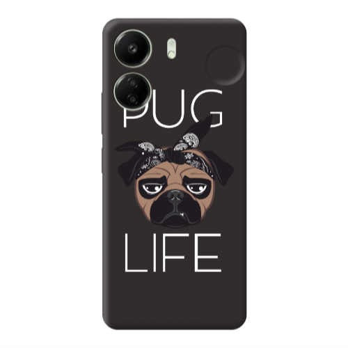 Xiaomi Redmi 13C Pug Life Black Colored Silicone TPU Θήκη