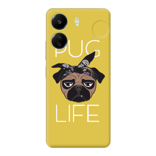 Xiaomi Redmi 13C Pug Life Yellow Colored Silicone TPU Θήκη
