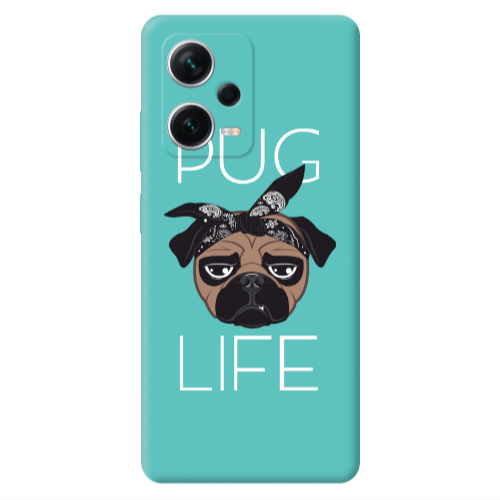 Xiaomi Poco X5 Pug Life Turquoise Colored Silicone TPU Θήκη