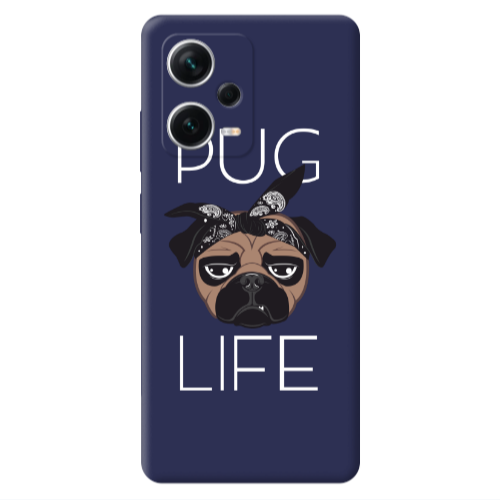 Xiaomi Poco X5 Pug Life Dark blue Colored Silicone TPU Θήκη