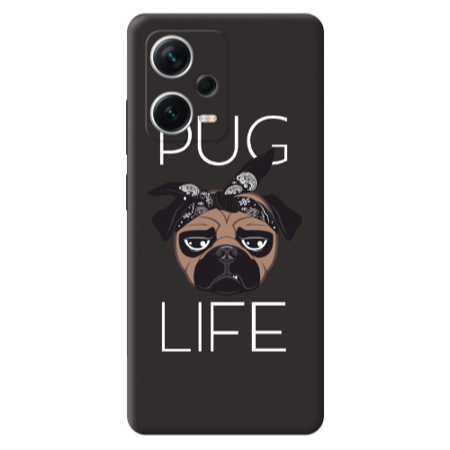Xiaomi Poco X5 Pug Life Black Colored Silicone TPU Θήκη
