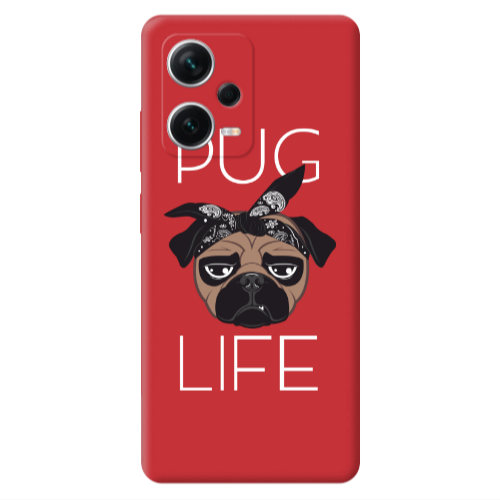 Xiaomi Poco X5 Pug Life Red Colored Silicone TPU Θήκη