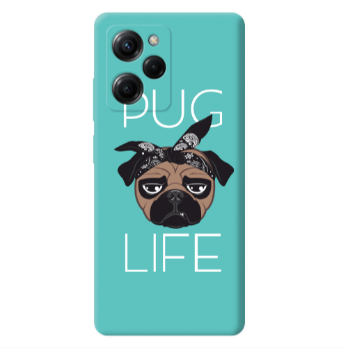 Xiaomi Poco X5 Pro Pug Life Turquoise Colored Silicone TPU Θήκη
