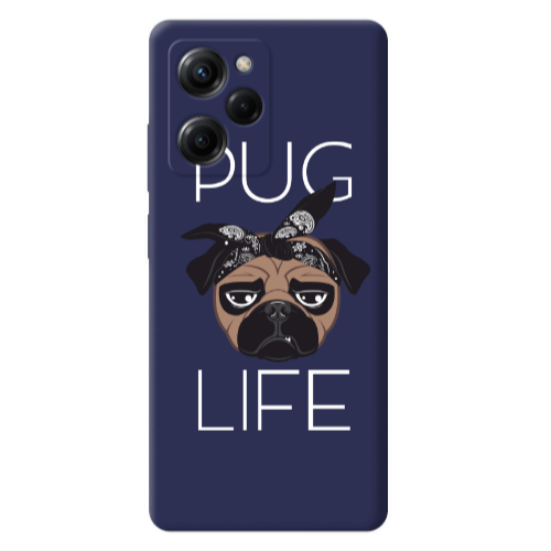Xiaomi Poco X5 Pro Pug Life Dark blue Colored Silicone TPU Θήκη