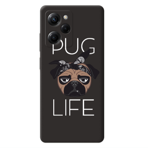 Xiaomi Poco X5 Pro Pug Life Black Colored Silicone TPU Θήκη