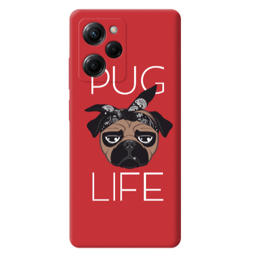Xiaomi Poco X5 Pro Pug Life Red Colored Silicone TPU Θήκη
