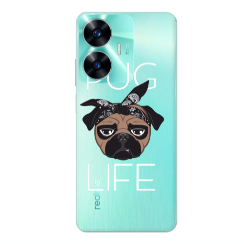 Realme C55 Pug Life Transparent Silicone TPU Θήκη