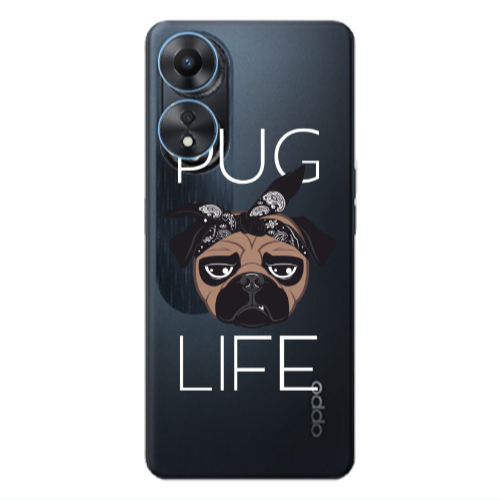 Oppo A 98 Pug Life Transparent Silicone TPU Θήκη