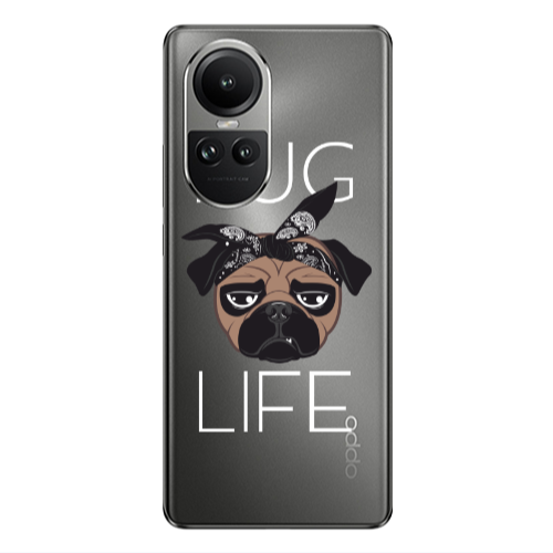 Oppo Reno10 5G Pug Life Transparent Silicone TPU Θήκη