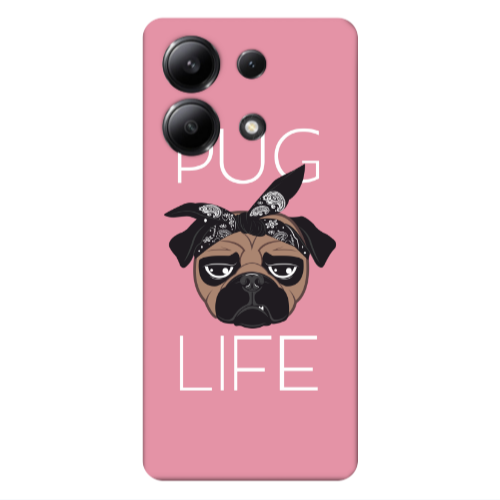 Xiaomi Redmi Note 13 4G Pug Life Pink Colored Silicone TPU Θήκη
