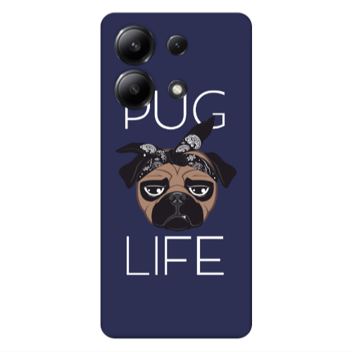 Xiaomi Redmi Note 13 4G Pug Life Dark blue Colored Silicone TPU Θήκη