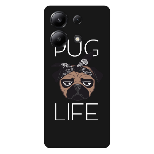 Xiaomi Redmi Note 13 4G Pug Life Black Colored Silicone TPU Θήκη