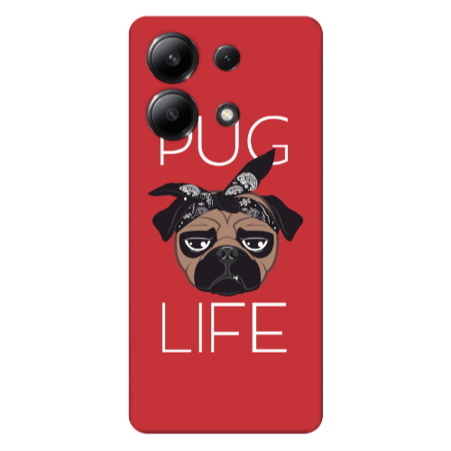 Xiaomi Redmi Note 13 4G Pug Life Red Colored Silicone TPU Θήκη