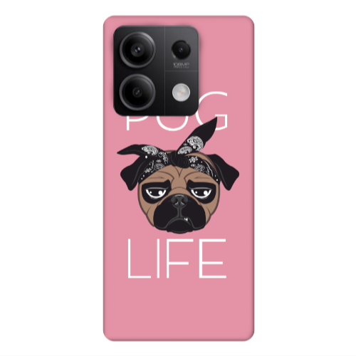 Xiaomi Redmi Note 13Pro 5G Pug Life Pink Colored Silicone TPU Θήκη