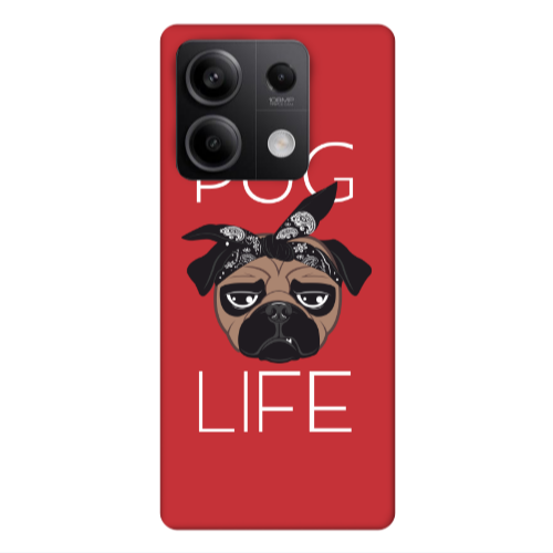 Xiaomi Redmi Note 13Pro 5G Pug Life Red Colored Silicone TPU Θήκη