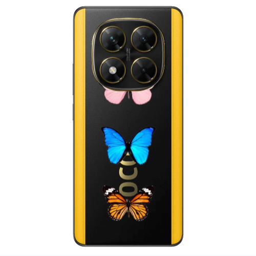 Xiaomi Poco X7 Triple Butterfly Transparent Silicone TPU Θήκη