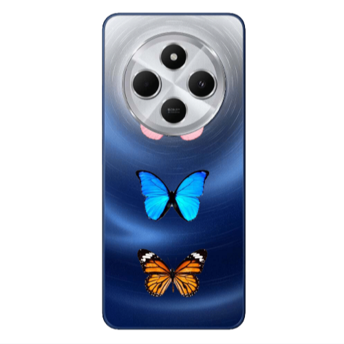 Xiaomi Redmi 14c Triple Butterfly Transparent Silicone TPU Θήκη