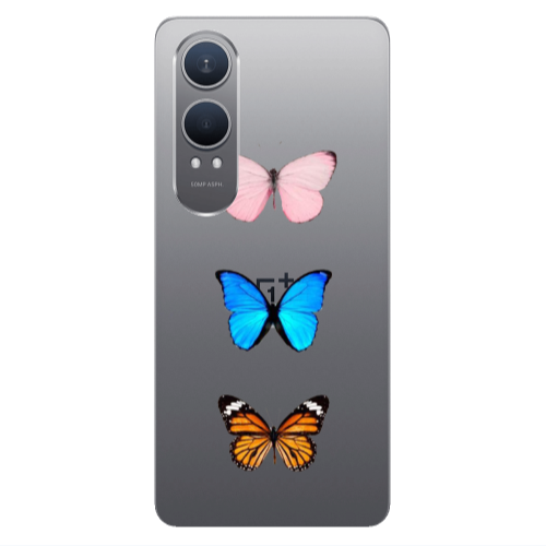 Oneplus Nord Ce 4 lite Triple Butterfly Transparent Silicone TPU Θήκη