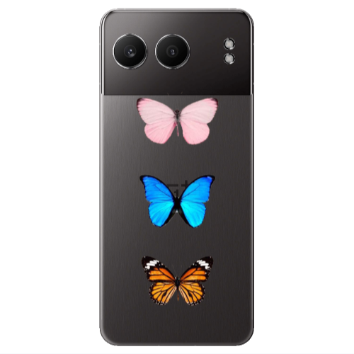 Oneplus Nord 4 Triple Butterfly Transparent Silicone TPU Θήκη