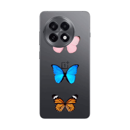 Oneplus 13 5G Triple Butterfly Transparent Silicone TPU Θήκη