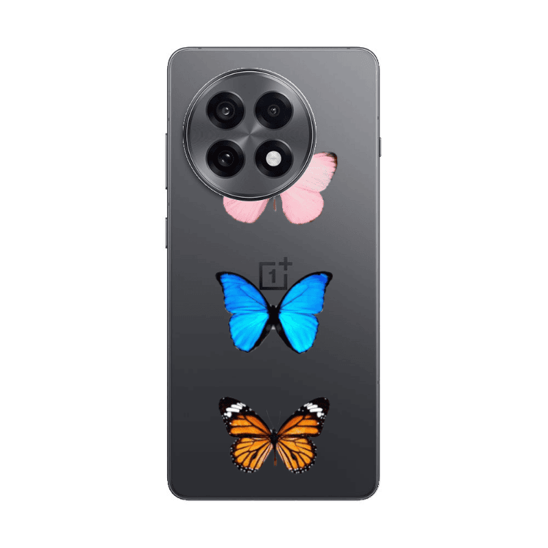 Oneplus 13 5G Triple Butterfly Transparent Silicone TPU Θήκη