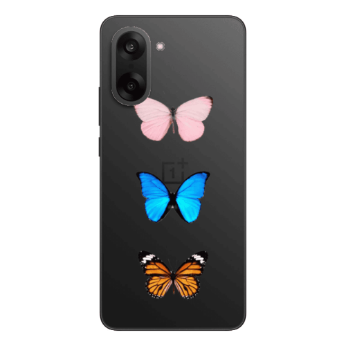 Oneplus Nord CE 5 Triple Butterfly Transparent Silicone TPU Θήκη