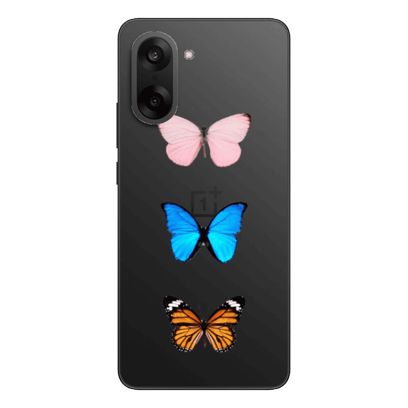 Oneplus Nord CE 5 Triple Butterfly Transparent Silicone TPU Θήκη
