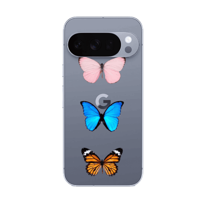 Google Pixel 10 Pro XL Triple Butterfly Transparent Silicone TPU Θήκη