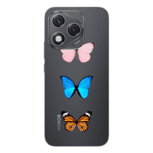 Honor 400 Lite Triple Butterfly Transparent Silicone TPU Θήκη
