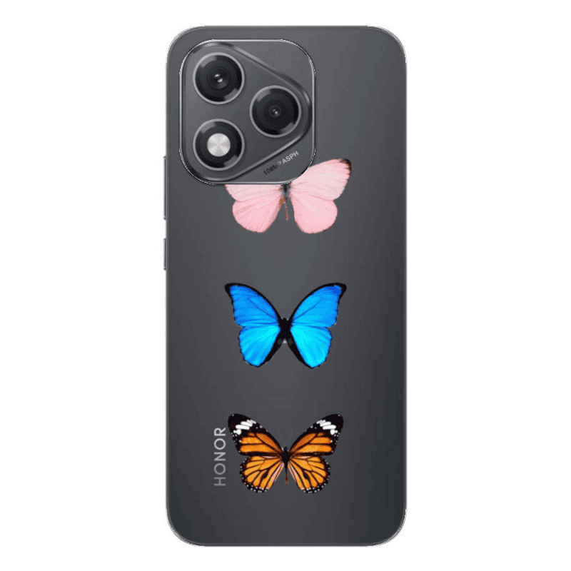Honor 400 Lite Triple Butterfly Transparent Silicone TPU Θήκη